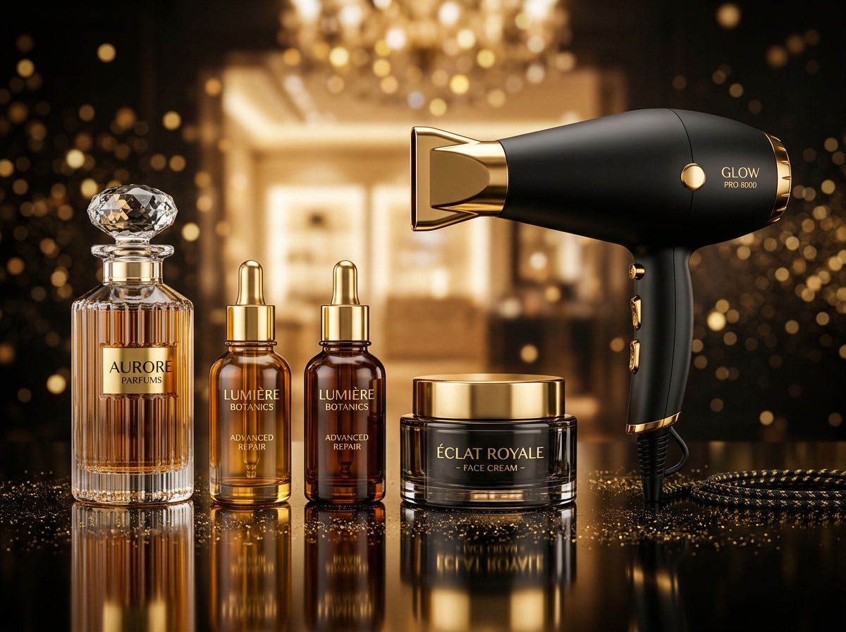 Categoria Beleza e Cuidados NUVO: Perfumes importados, séruns e secador de luxo